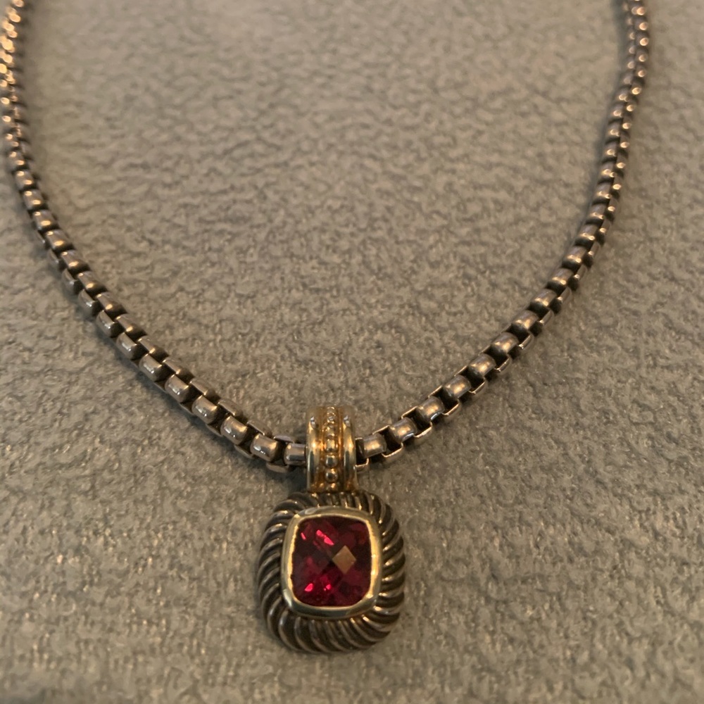 David Yurman Cable with Garnet Necklace
